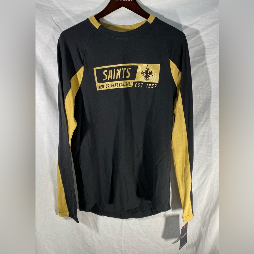 NWT Fanatics Men’s New Orleans Saints Lightweight Long sleeve Tee shirt, size M